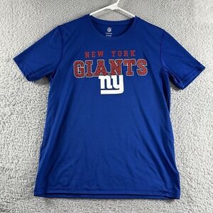 NY Giants Shirt Youth Large (14/16) Poly Performance‎ Blue New York NFL
